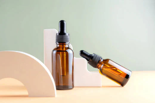 2 botellas de vidrio ámbar