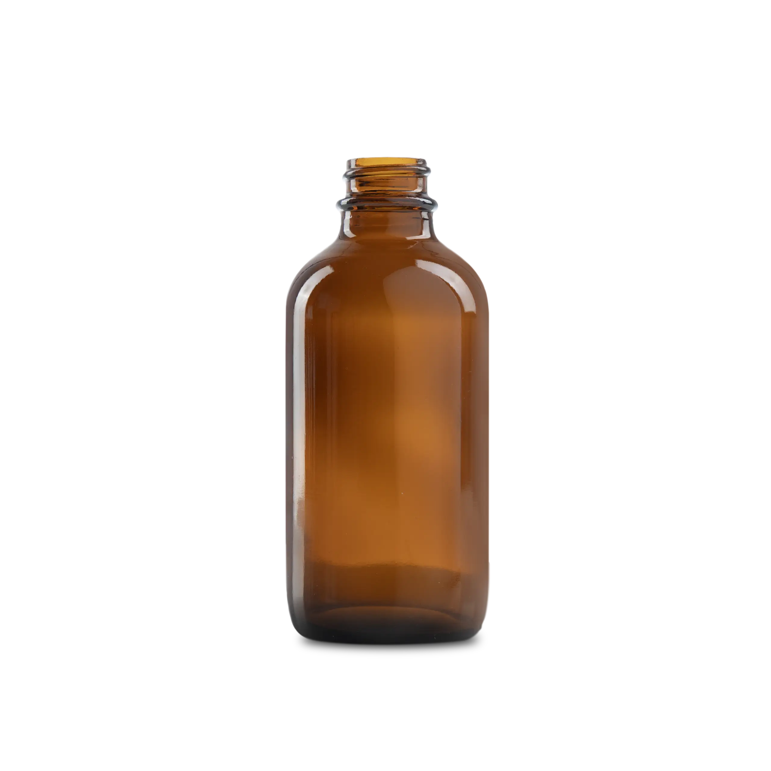 BOTELLA DE VIDRIO COLOR AMBAR DE 120 ML CUELLO 22-400 