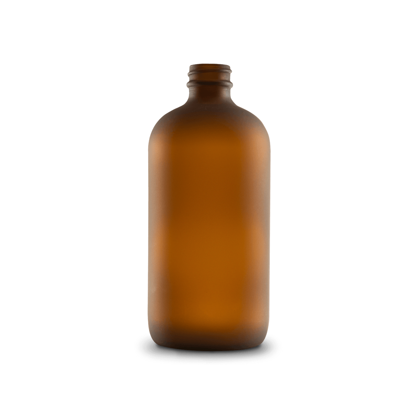 BOTELLA DE VIDRIO COLOR AMBAR ESMERILADO DE 480 ML CUELLO 28-400