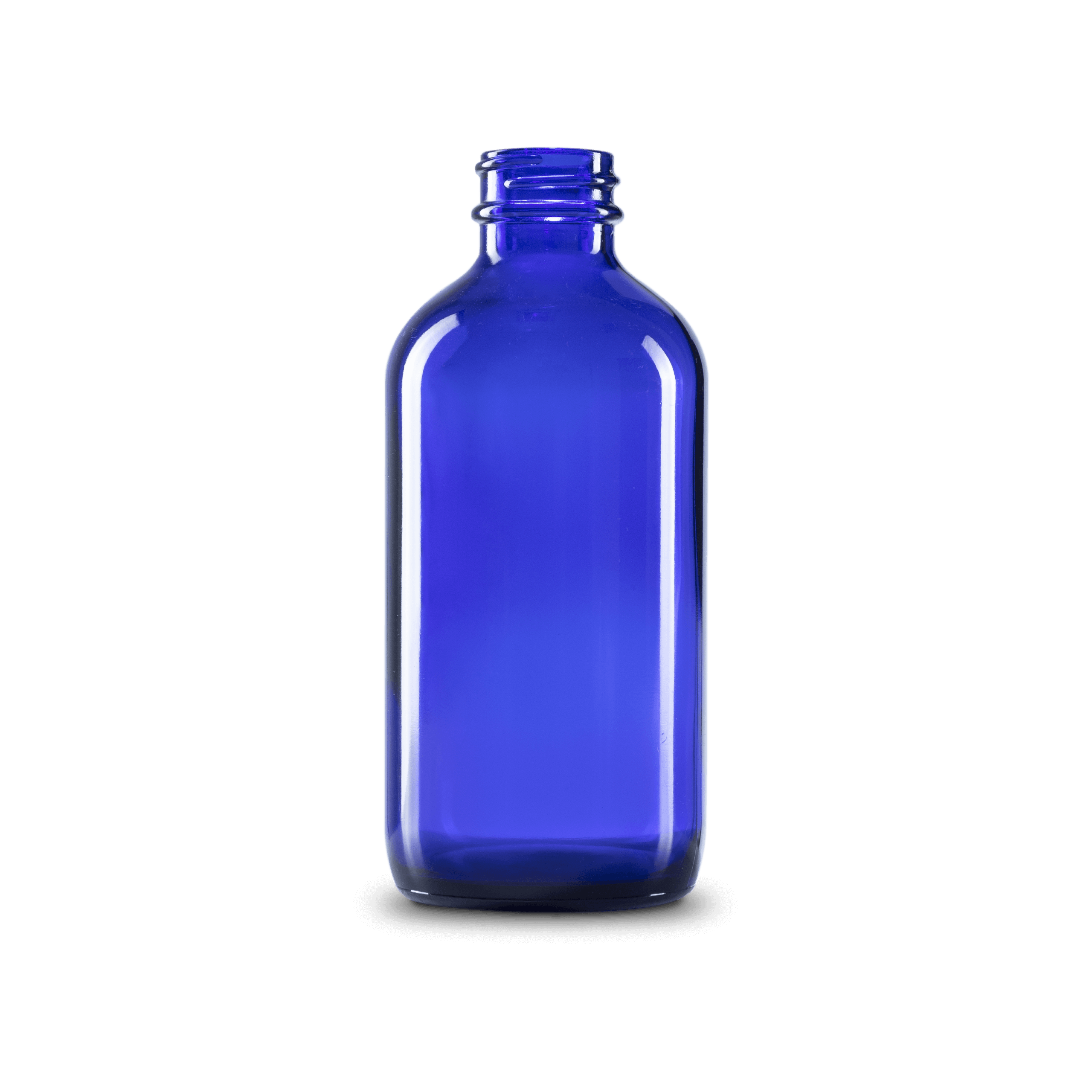 BOTELLA DE VIDRIO COLOR AZUL DE 240 ML CUELLO 28-400