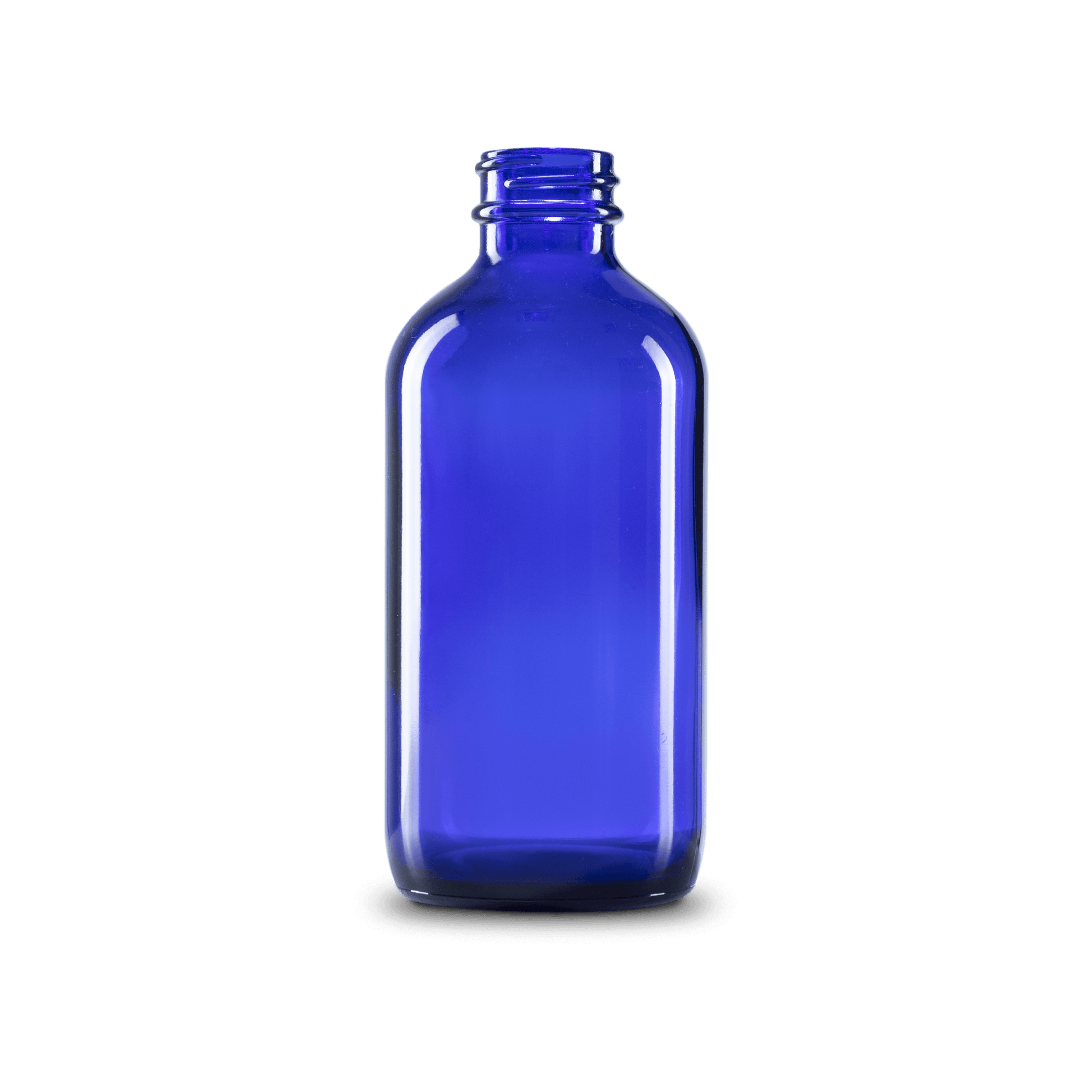 BOTELLA DE VIDRIO COLOR AZUL DE 240 ML CUELLO 28-400