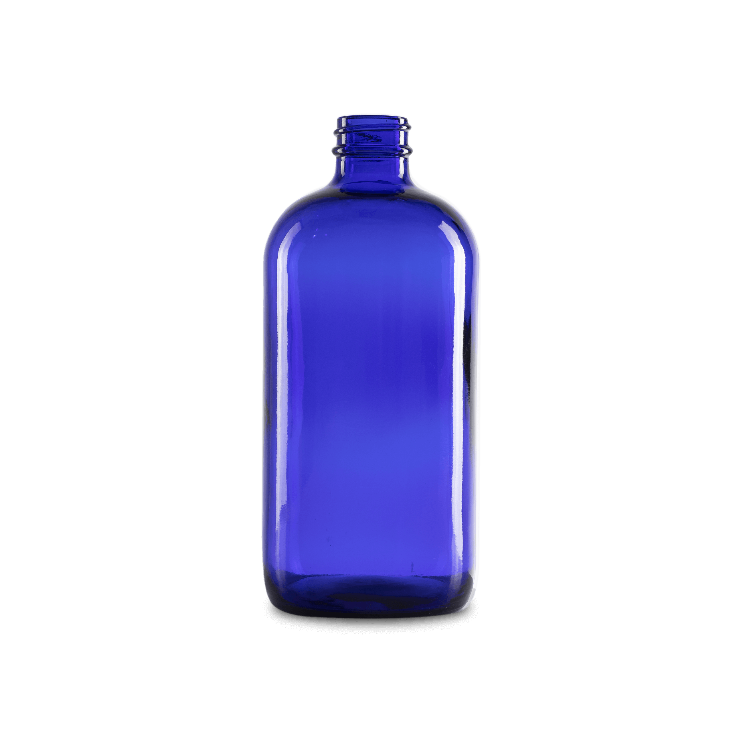 BOTELLA DE VIDRIO COLOR AZUL DE 480 ML CUELLO 28-400