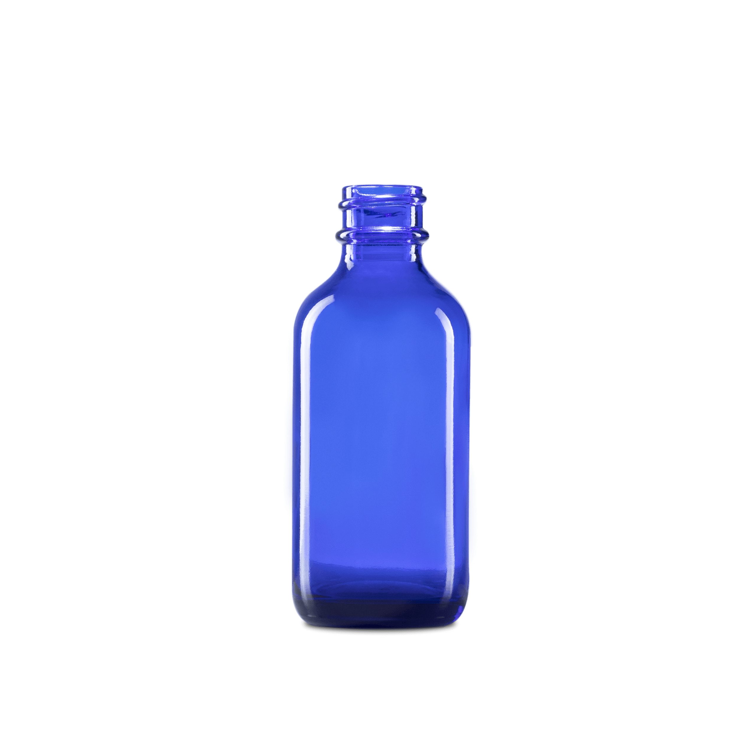 BOTELLA DE VIDRIO COLOR AZUL DE 60 ML CUELLO 20-400