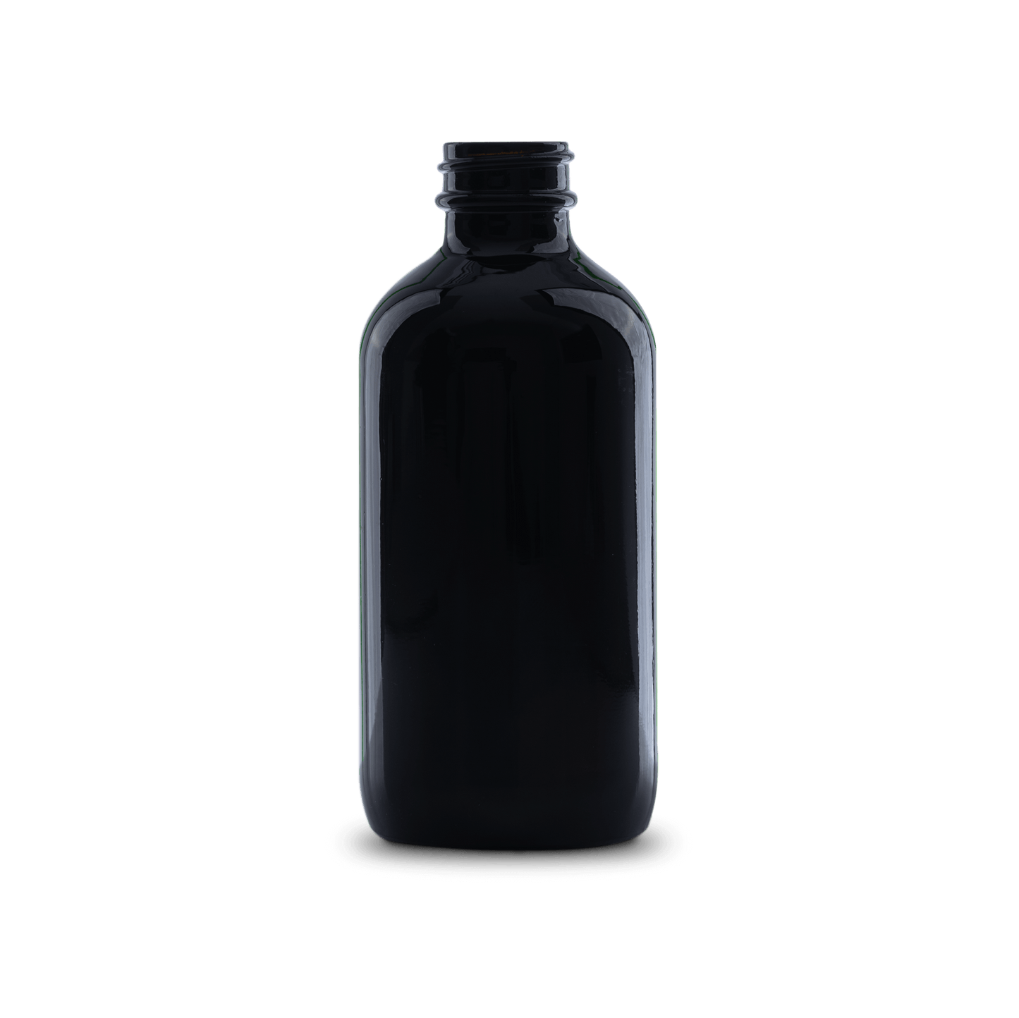BOTELLA DE VIDRIO COLOR NEGRO UV DE 240 ML CUELLO 28-400