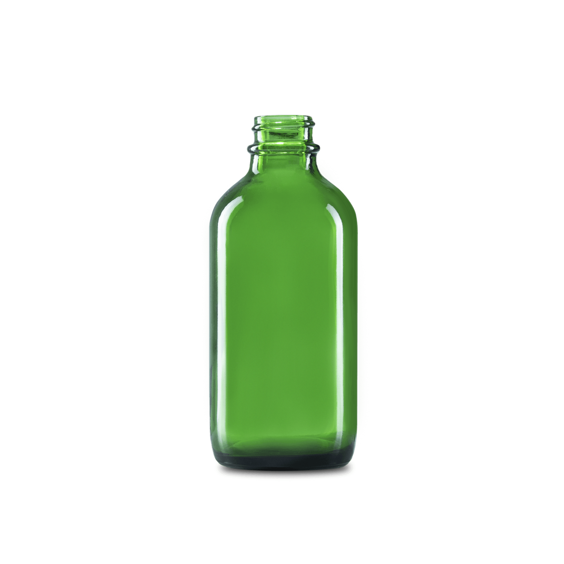 BOTELLA DE VIDRIO COLOR VERDE DE 120 ML CUELLO 22-400