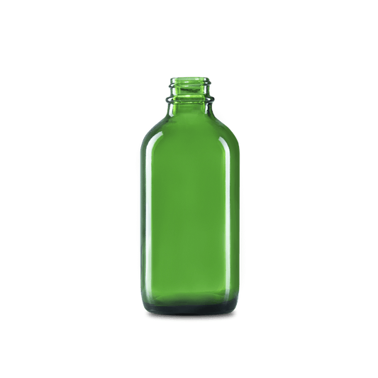 BOTELLA DE VIDRIO COLOR VERDE DE 120 ML CUELLO 22-400