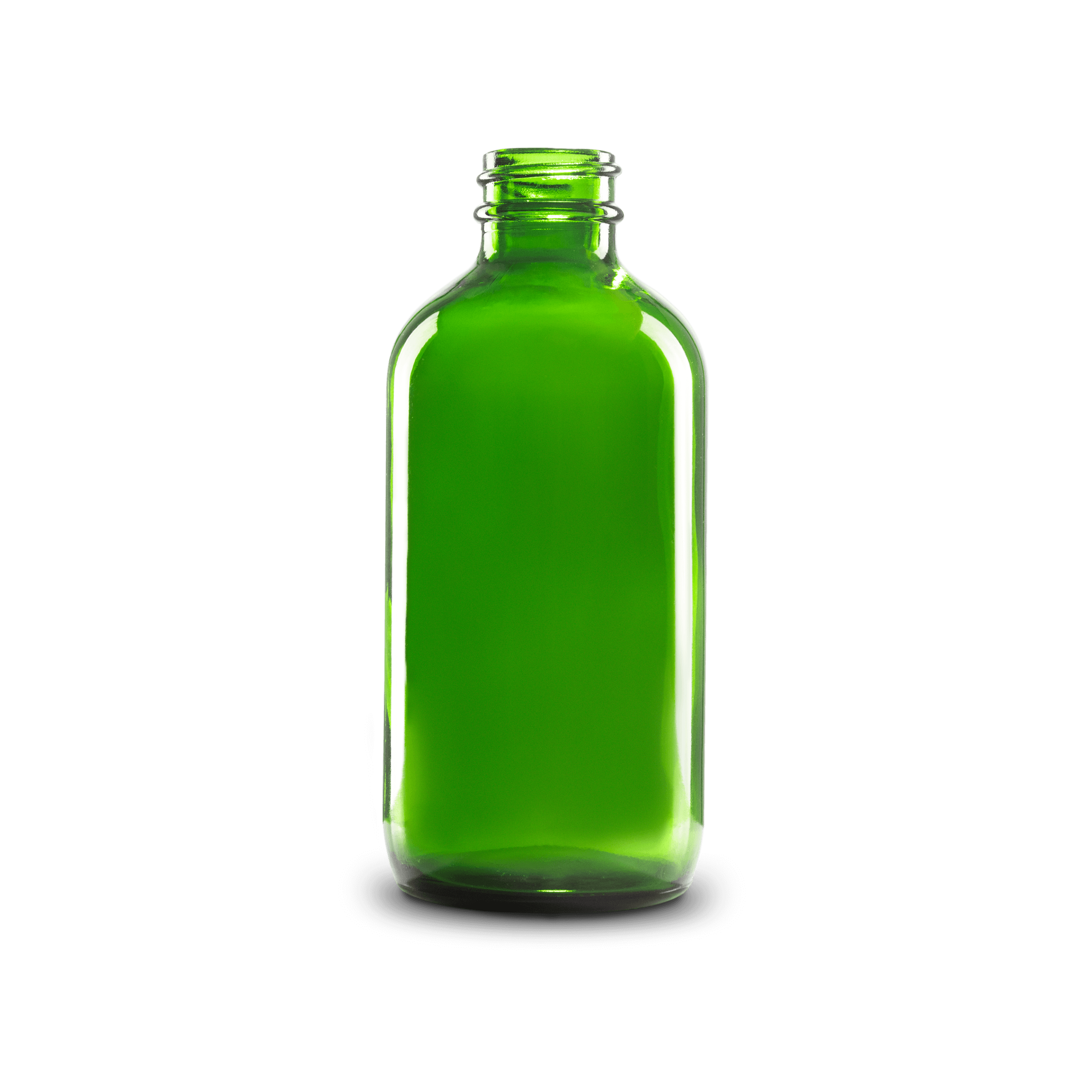 BOTELLA DE VIDRIO COLOR VERDE DE 240 ML CUELLO 28-400