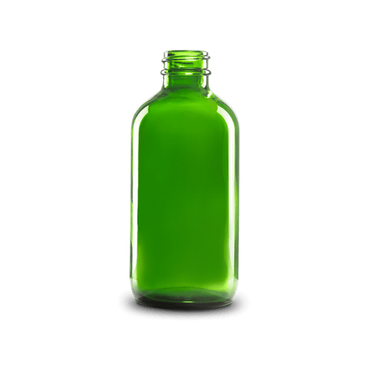 BOTELLA DE VIDRIO COLOR VERDE DE 240 ML CUELLO 28-400