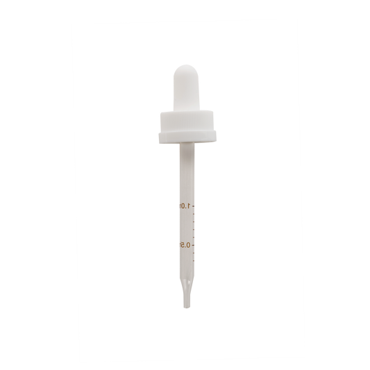 Gotero de vidrio con bulbo blanco y tapa de seguridad 20-400