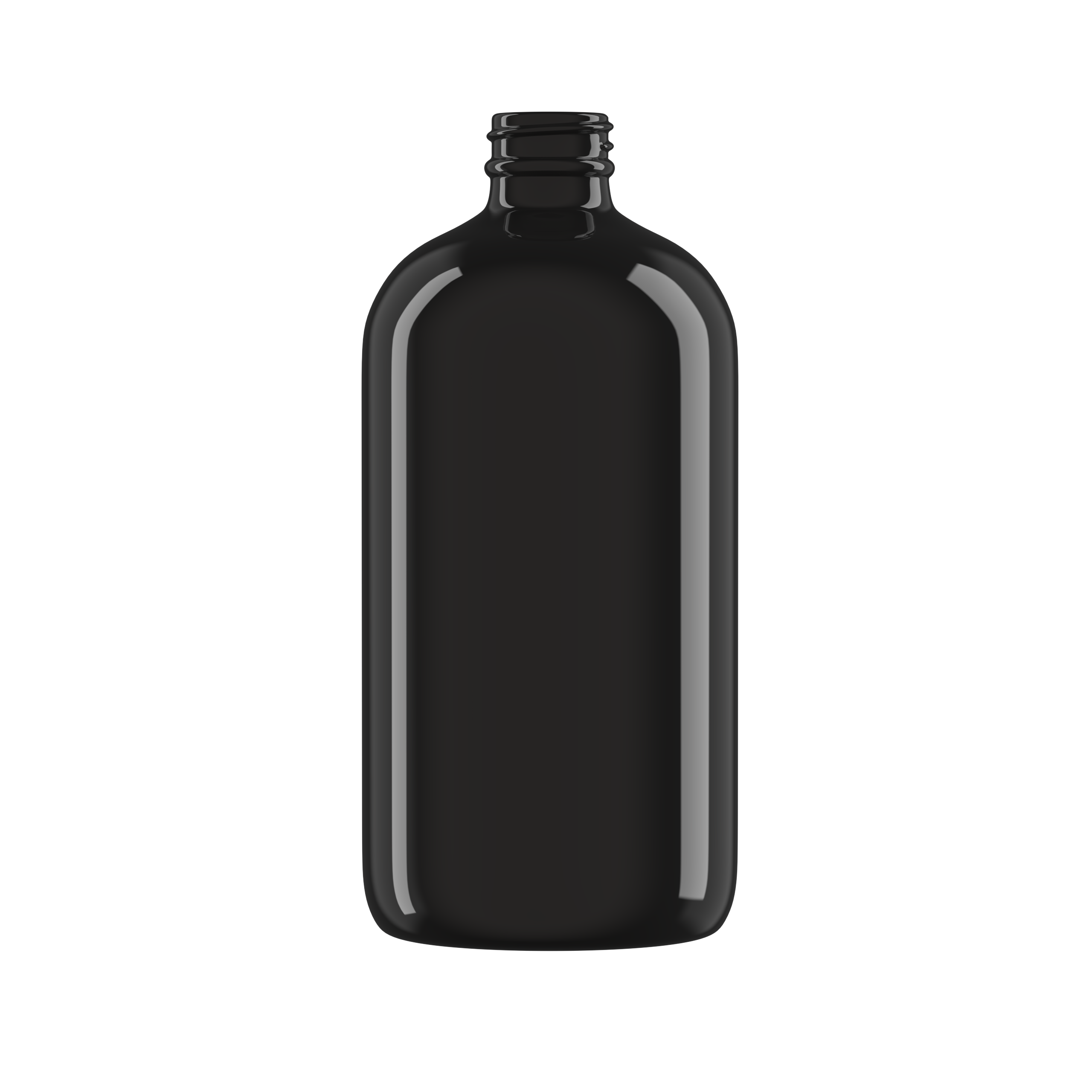 BOTELLA DE VIDRIO COLOR NEGRO UV DE 960 ML CUELLO 28-400